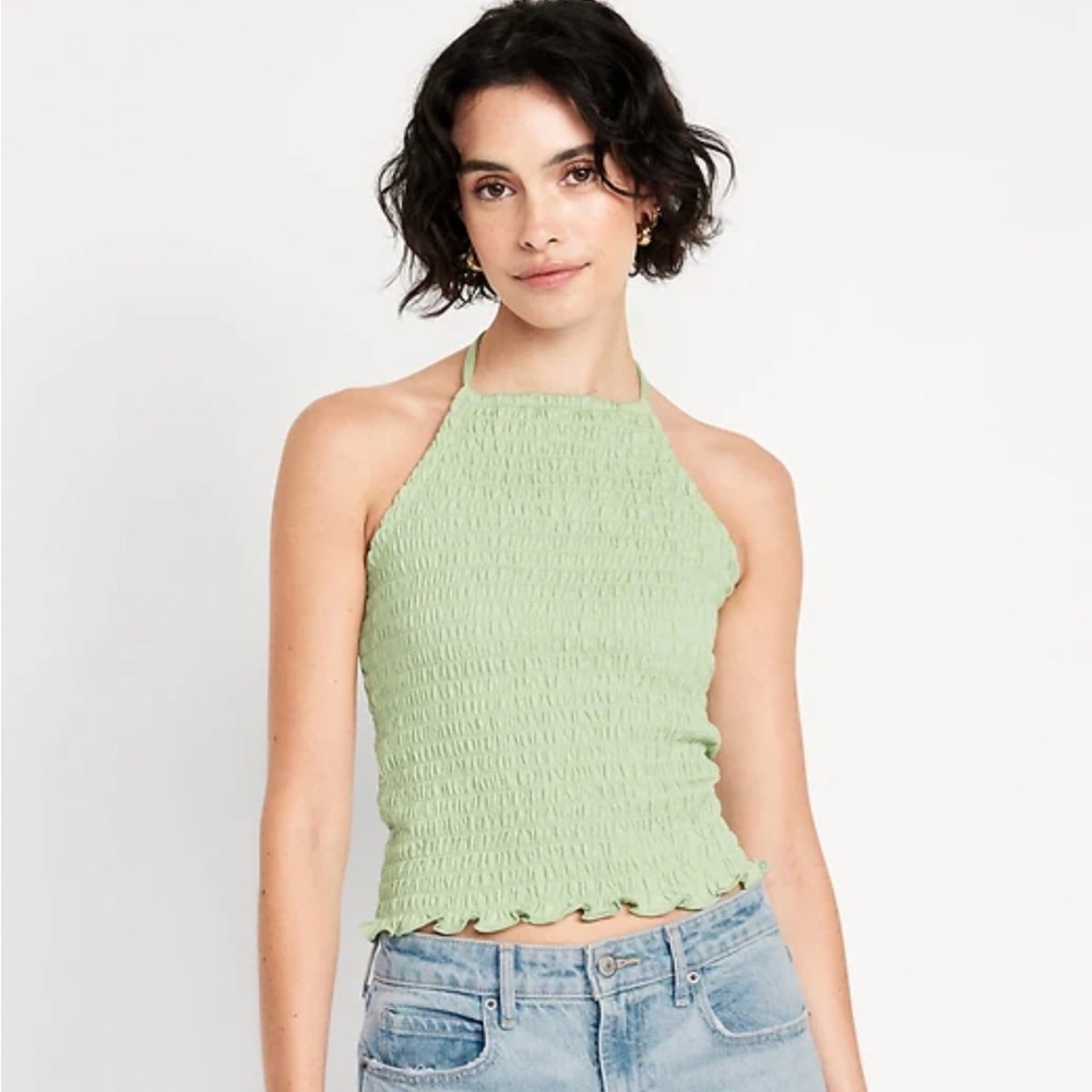 Old Navy Sleeveless Smocked Crop Top NWT